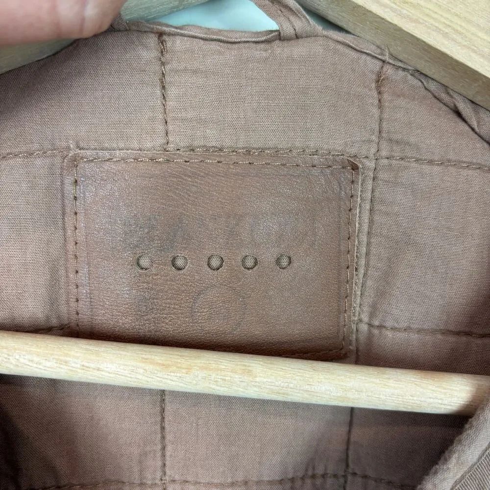 Blank NYC Brown Quilted Puffer Jacket Neutral Cozy Winter M